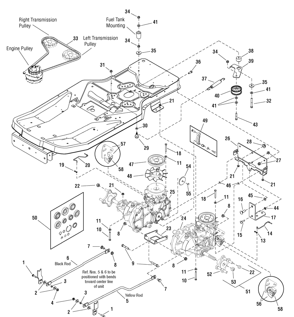 Transmission Group (7501408) Diagram and Parts List for 107289860-7800513,ZTS6000 2009 Briggs and Stratton Lawn Tractor Accessories